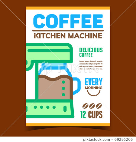 Coffee Kitchen Machine Advertising Banner Vector Coffee Kitchen Machine Advertising Banner Vector 69295206
