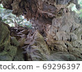 Horizontal photo of cave with stalactites and stalagmites in Tha 69296397