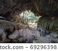 Wondelful limestone cave in day time, Thailand. 69296398