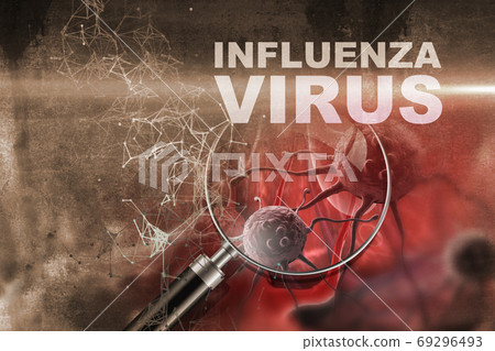 Illustration of Influenza Virus cells 69296493