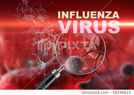 Illustration of Influenza Virus cells Illustration of Influenza Virus cells 69296613