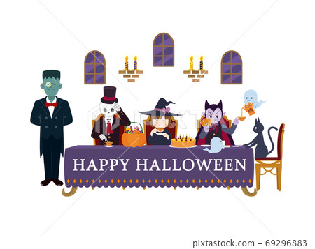 萬聖節萬聖節派對茶話會的插圖 69296883