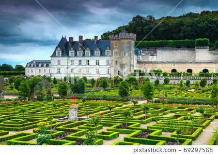 Wonderful fabulous castle of Villandry, Loire Valley, France, Europe Wonderful fabulous castle of Villandry, Loire Valley, France, Europe 69297588