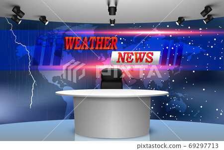 Table And Weather News On Lcds Background In Stock Illustration