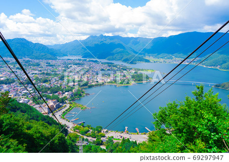 Lake Kawaguchi seen from the ropeway [Yamanashi Prefecture] 69297947