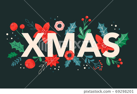 Christmas backgrounds and New year abstract botanical illustrations, cards and patterns with red 69298201