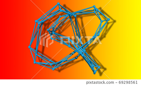 wire frame model of torus knot - 3D Rendering. wire frame model of torus knot - 3D Rendering. 69298561