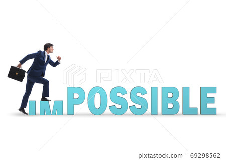 Businessman in impossible business concept 69298562