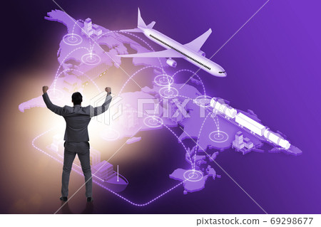 Global logistics concept with businessman 69298677