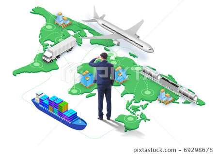 Global logistics concept with businessman 69298678