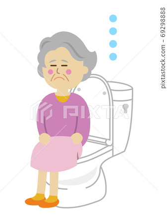 Illustration image of elderly people with constipation and pain Illustration image of elderly people with constipation and pain 69298888