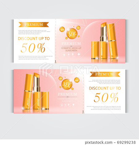 Gift voucher hydrating facial lipstick for annual sale or festival sale. silver and gold lipstick mask bottle isolated on glitter particles background. Banner graceful cosmetic ads. Gift voucher hydrating facial lipstick for annual sale or festival sale. silver and gold lipstick mask bottle isolated on glitter particles background. Banner graceful cosmetic ads. 69299238