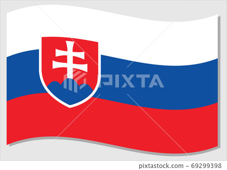 Waving flag of Slovakia vector graphic. Waving Slovak flag illustration. Slovakia country flag wavin in the wind is a symbol of freedom and independence. 69299398