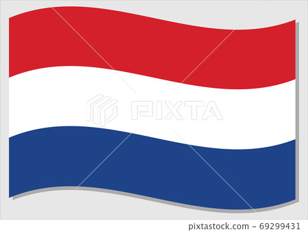 Waving flag of Netherlands vector graphic. Waving Dutch flag illustration. Netherlands country flag wavin in the wind is a symbol of freedom and independence. 69299431