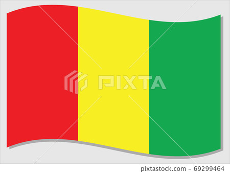 Waving flag of Guinea vector graphic. Waving Guinean flag illustration. Guinea country flag wavin in the wind is a symbol of freedom and independence. 69299464