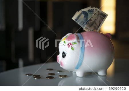 豬存錢罐和金錢 豬存錢罐和金錢 69299620