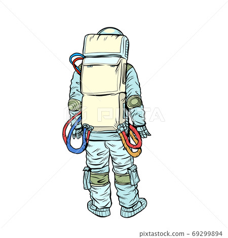 Astronaut stands with his back 69299894