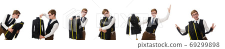 Funny tailor isolated on white Funny tailor isolated on white 69299898