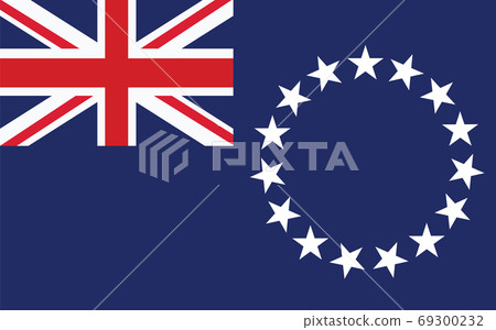 Cook Islands flag vector graphic. Rectangle Cook Islander flag illustration. Cook Islands country flag is a symbol of freedom, patriotism and independence. 69300232