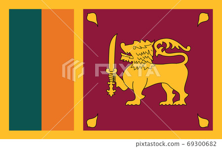 Sri Lanka flag vector graphic. Rectangle Sri Lankan flag illustration. Sri Lanka country flag is a symbol of freedom, patriotism and independence. 69300682