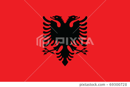 Albania flag vector graphic. Rectangle Albanian flag illustration. Albania country flag is a symbol of freedom, patriotism and independence. 69300728