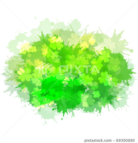 Vector element with a happy four-leaf clover, sparks Vector element with a happy four-leaf clover, sparks 69300880