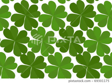 Seamless texture with flat lucky four-leaf clover Seamless texture with flat lucky four-leaf clover 69301175