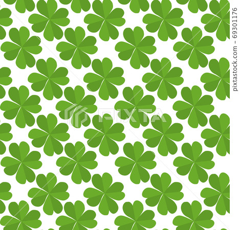 Seamless texture with flat lucky four-leaf clover Seamless texture with flat lucky four-leaf clover 69301176