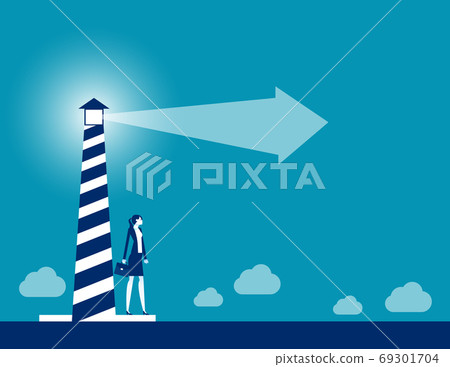 The business woman live around the lighthouse The business woman live around the lighthouse 69301704