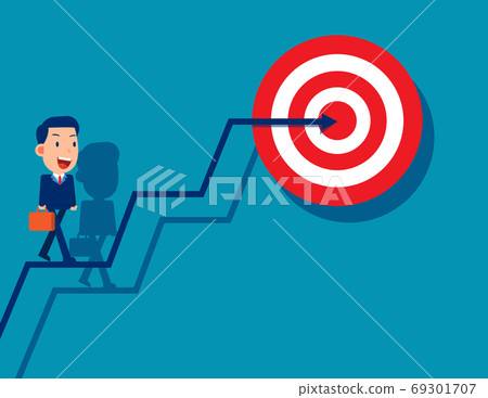 A businessman in the way to the goal 69301707