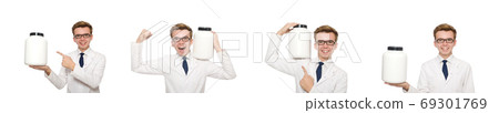 Funny doctor isolated on white Funny doctor isolated on white 69301769