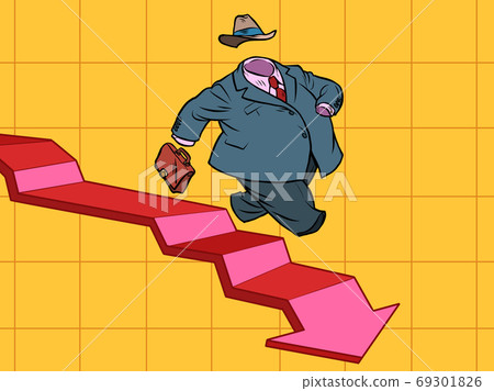 Graph of indicators down. Business bankruptcy Graph of indicators down. Business bankruptcy 69301826