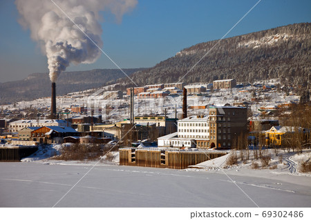 Left Bank of the Lena river at Ust-Kut, in December Left Bank of the Lena river at Ust-Kut, in December 69302486