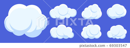 Cloud cartoon bubble sky weather icon vector set Cloud cartoon bubble sky weather icon vector set 69303547
