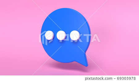 Bubble chat social media 3d icon. Speak and communication message concept. 3D illustration Bubble chat social media 3d icon. Speak and communication message concept. 3D illustration 69303978