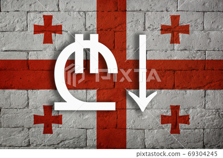 symbolic depreciation of the national currency against of the country flag symbolic depreciation of the national currency against of the country flag 69304245