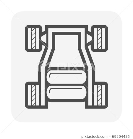 NGV gas tank installation on car chassis vector icon design. NGV gas tank installation on car chassis vector icon design. 69304425