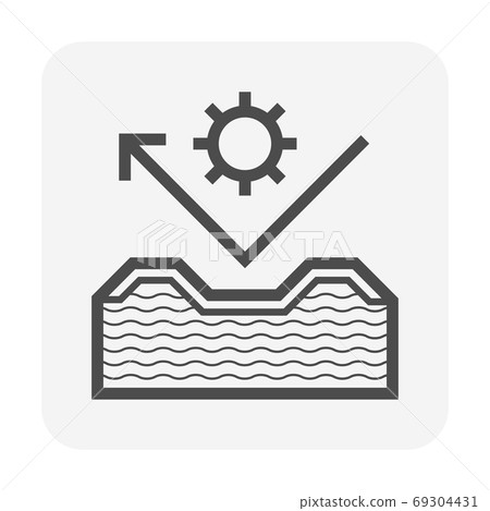 Roof tile and thermal insulation for house vector icon design. 69304431