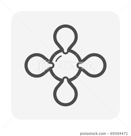 Lng gas or liquefied natural gas molecule structure vector icon design. 69304471