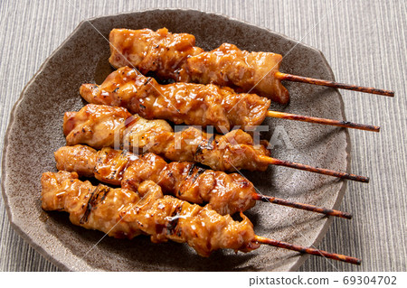 Assorted Yakitori (Tareyaki). Assorted Yakitori (Tareyaki). 69304702