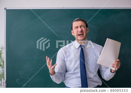 Young man employee in business presentation concept Young man employee in business presentation concept 69305333