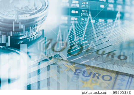 Stock market investment trading financial, coin and graph chart Stock market investment trading financial, coin and graph chart 69305388