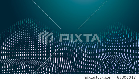 Technology concept. Abstract background with digital wave of glowing particles, creative illustration, Technology concept. Abstract background with digital wave of glowing particles, creative illustration, 69306018