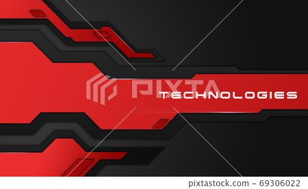 Creative contrast abstract background in red and black colors with technologies lettering Creative contrast abstract background in red and black colors with technologies lettering 69306022