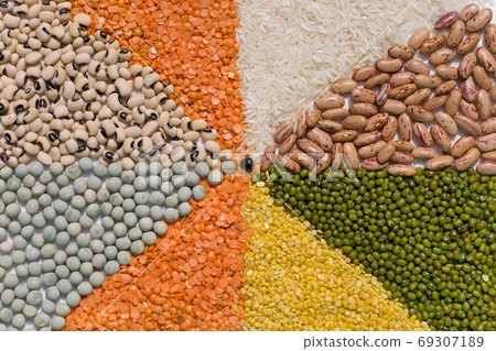 Colorful mix from different dry grains 69307189