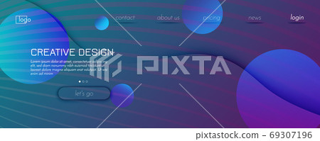 Graphic Fluid. Abstract Flow Line Brochure. Color  69307196