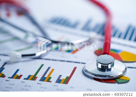 Stethoscope, Charts and Graphs spreadsheet paper, Finance, Account, Statistics, Investment Stethoscope, Charts and Graphs spreadsheet paper, Finance, Account, Statistics, Investment 69307212