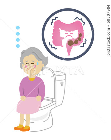 Illustration image of elderly people with constipation and pain Illustration image of elderly people with constipation and pain 69307984