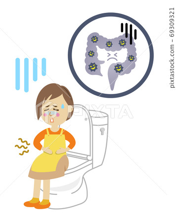 Illustration image of a housewife with constipation and spicy Illustration image of a housewife with constipation and spicy 69309321