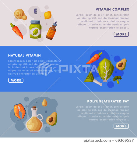 Natural Vitamin Complex, Polyunsaturated Fat... - Stock Illustration ...